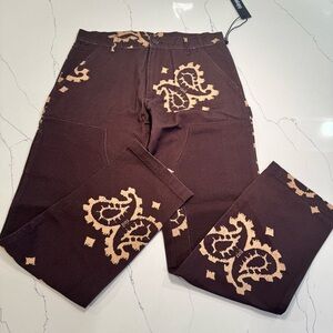 Civil Regime Men’s Brown Paisley Pants - 32